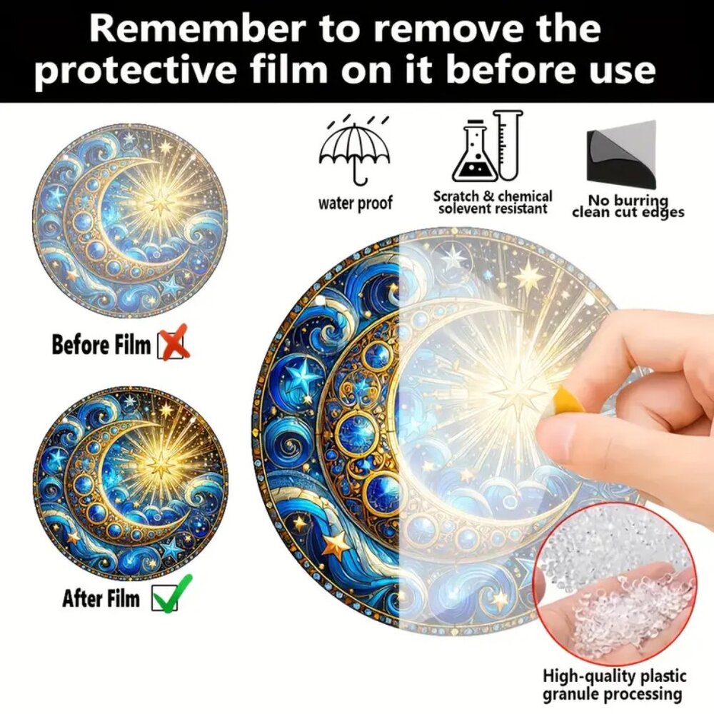 6" Acrylic Sun & Moon Suncatcher - Picture 3 of 4